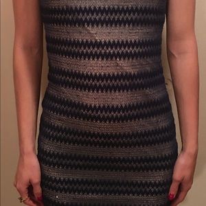 Ya Los Angeles Navy Sequin Dress Small